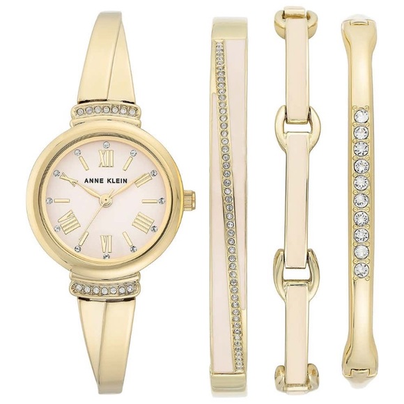 Anne Klein Accessories - ANNE KLEIN SWAROVSKI CRYSTAL GOLD- TONE WATCH SET